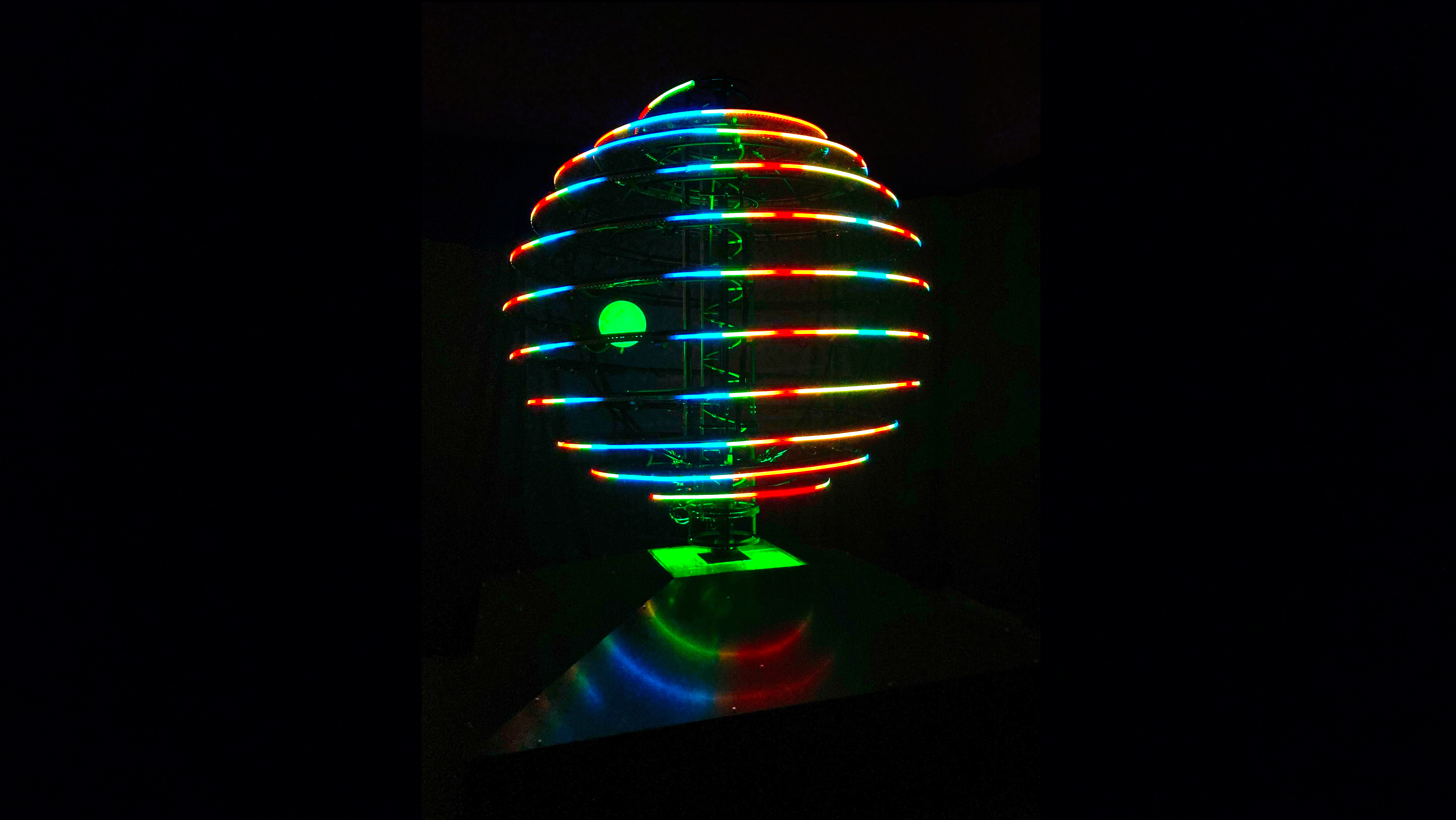 Marbles — illuminated spiral sphere, studio